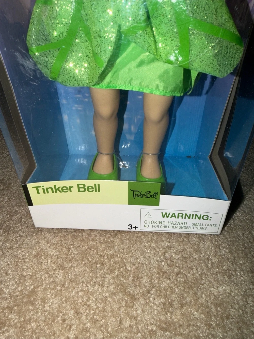 NIB Disney Store Tinker Bell Doll in Green Dress